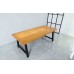 Rustic Solid Wood Rustic Dining Table / Desk / Work Table - Chunky Timber / Black Steel Legs (A-Frame Legs) - 1.5m (150cm) / 1.8m (180cm) / 2m(200cm) c/w Black A-FrameLegs x 2 4-8 Persons - SQUARE EDGE	